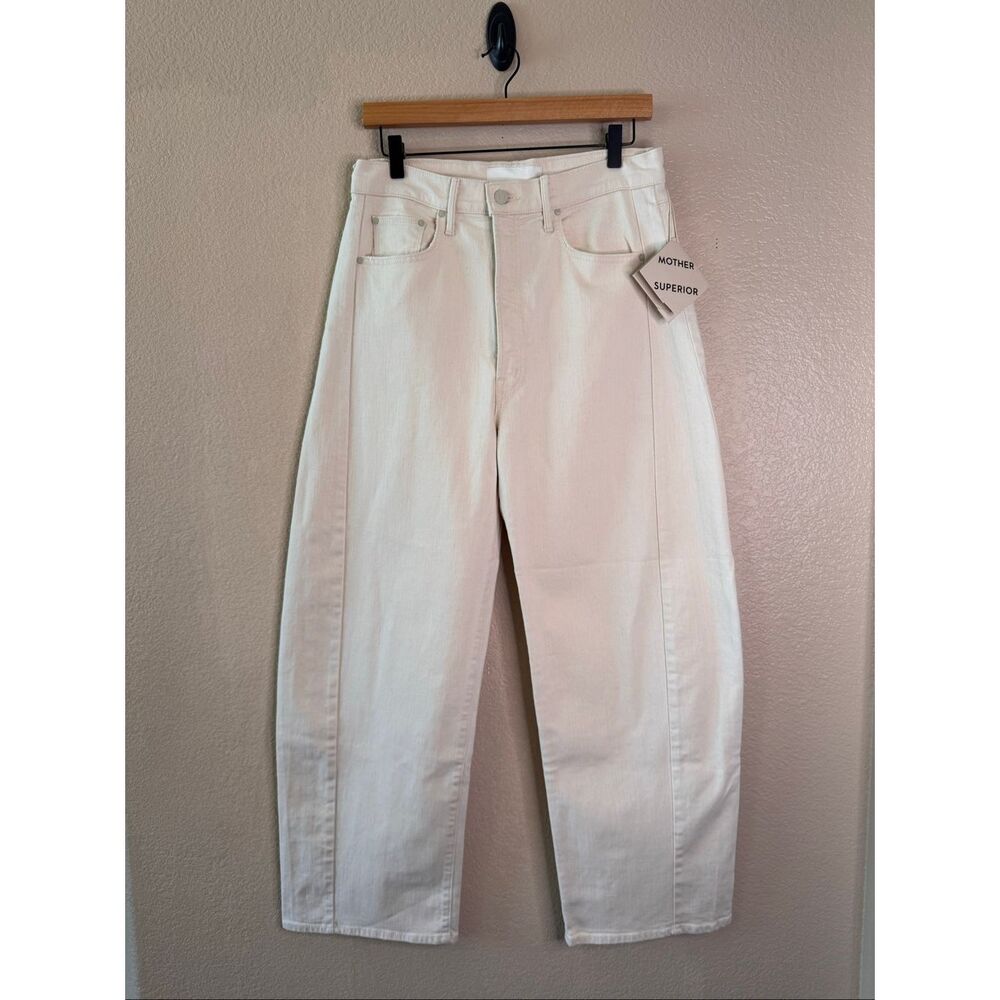 MOTHER White Wide Leg Flare Jeans